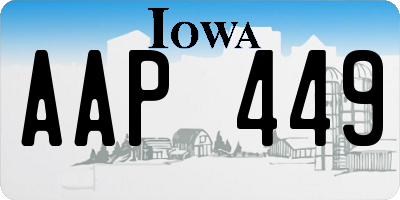 IA license plate AAP449