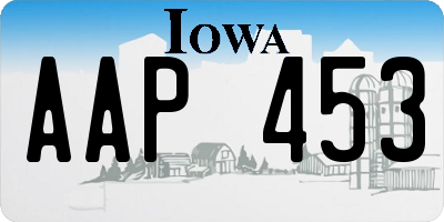 IA license plate AAP453