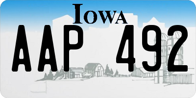 IA license plate AAP492