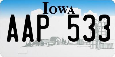 IA license plate AAP533