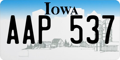 IA license plate AAP537
