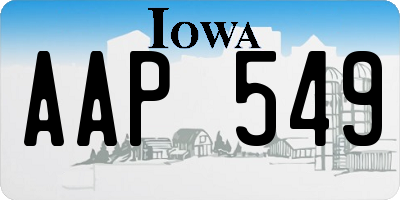 IA license plate AAP549