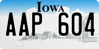 IA license plate AAP604