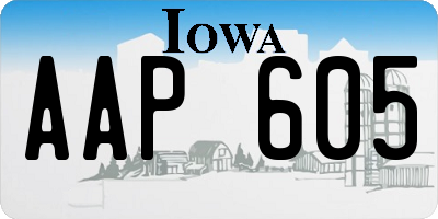 IA license plate AAP605