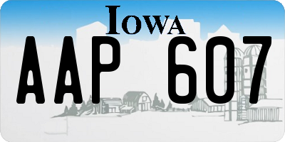 IA license plate AAP607