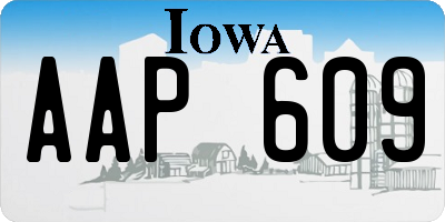IA license plate AAP609