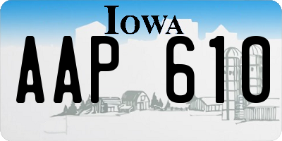 IA license plate AAP610