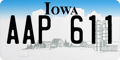 IA license plate AAP611