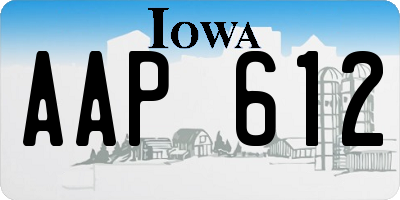 IA license plate AAP612