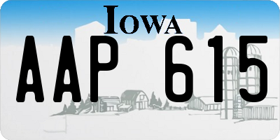 IA license plate AAP615