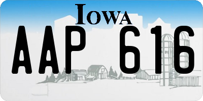 IA license plate AAP616