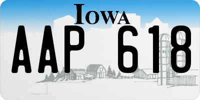 IA license plate AAP618