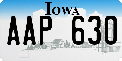 IA license plate AAP630