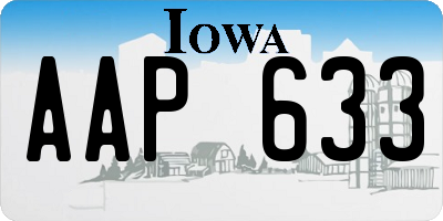IA license plate AAP633