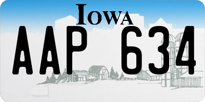 IA license plate AAP634