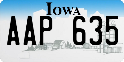 IA license plate AAP635