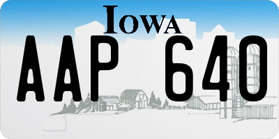 IA license plate AAP640