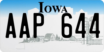 IA license plate AAP644