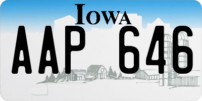 IA license plate AAP646