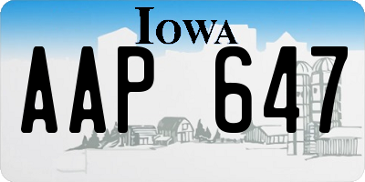 IA license plate AAP647