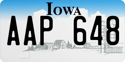 IA license plate AAP648