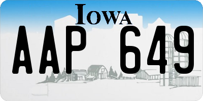 IA license plate AAP649