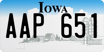 IA license plate AAP651