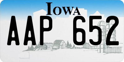IA license plate AAP652
