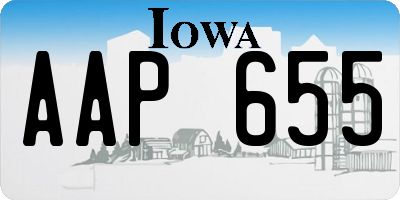 IA license plate AAP655