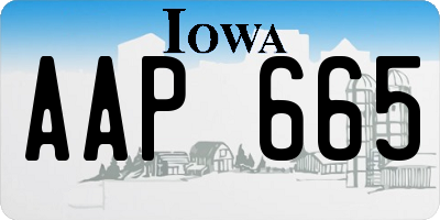 IA license plate AAP665