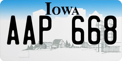 IA license plate AAP668