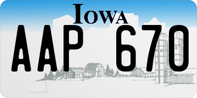 IA license plate AAP670