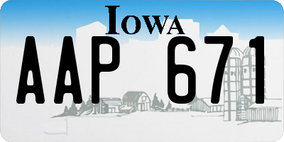 IA license plate AAP671