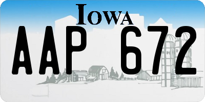 IA license plate AAP672