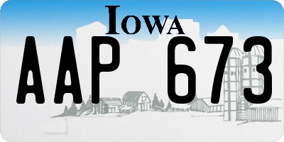 IA license plate AAP673