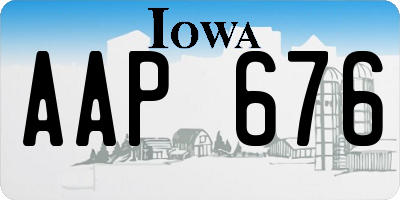 IA license plate AAP676