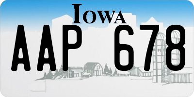 IA license plate AAP678