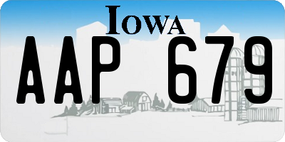 IA license plate AAP679