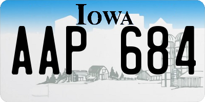 IA license plate AAP684