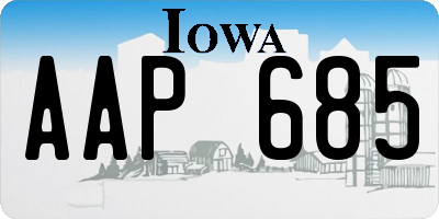 IA license plate AAP685