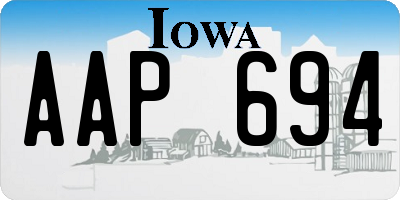 IA license plate AAP694