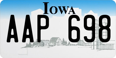 IA license plate AAP698