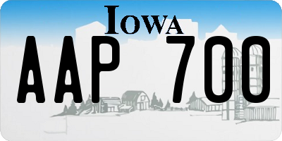 IA license plate AAP700