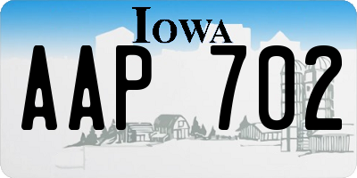 IA license plate AAP702