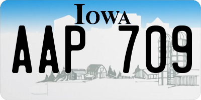 IA license plate AAP709