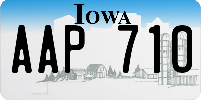 IA license plate AAP710