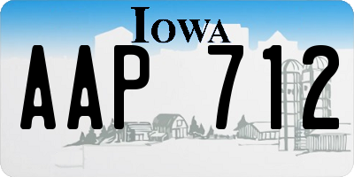 IA license plate AAP712