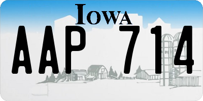 IA license plate AAP714