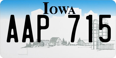 IA license plate AAP715