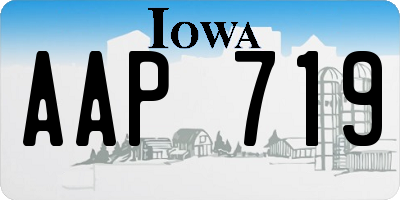 IA license plate AAP719